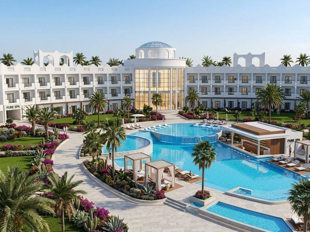 Luxus üdülőkomplexum a Vörös-tengernél Egyiptomban